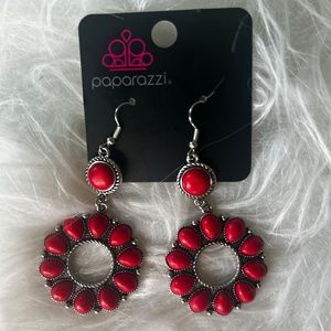Ruby Red Paparazzi Earrings